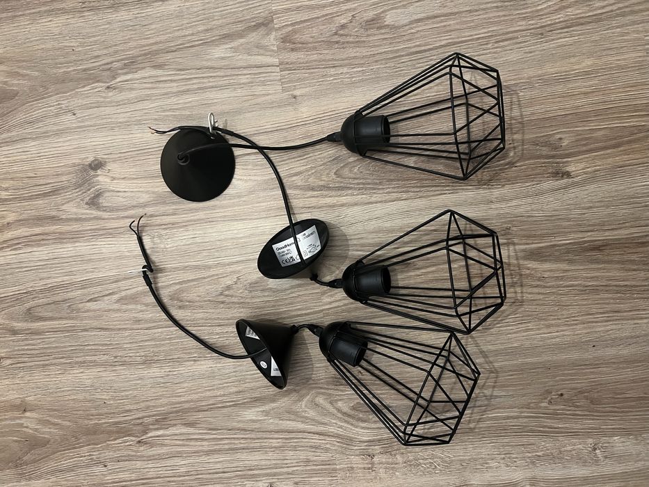 Trzy klosze czarne loft