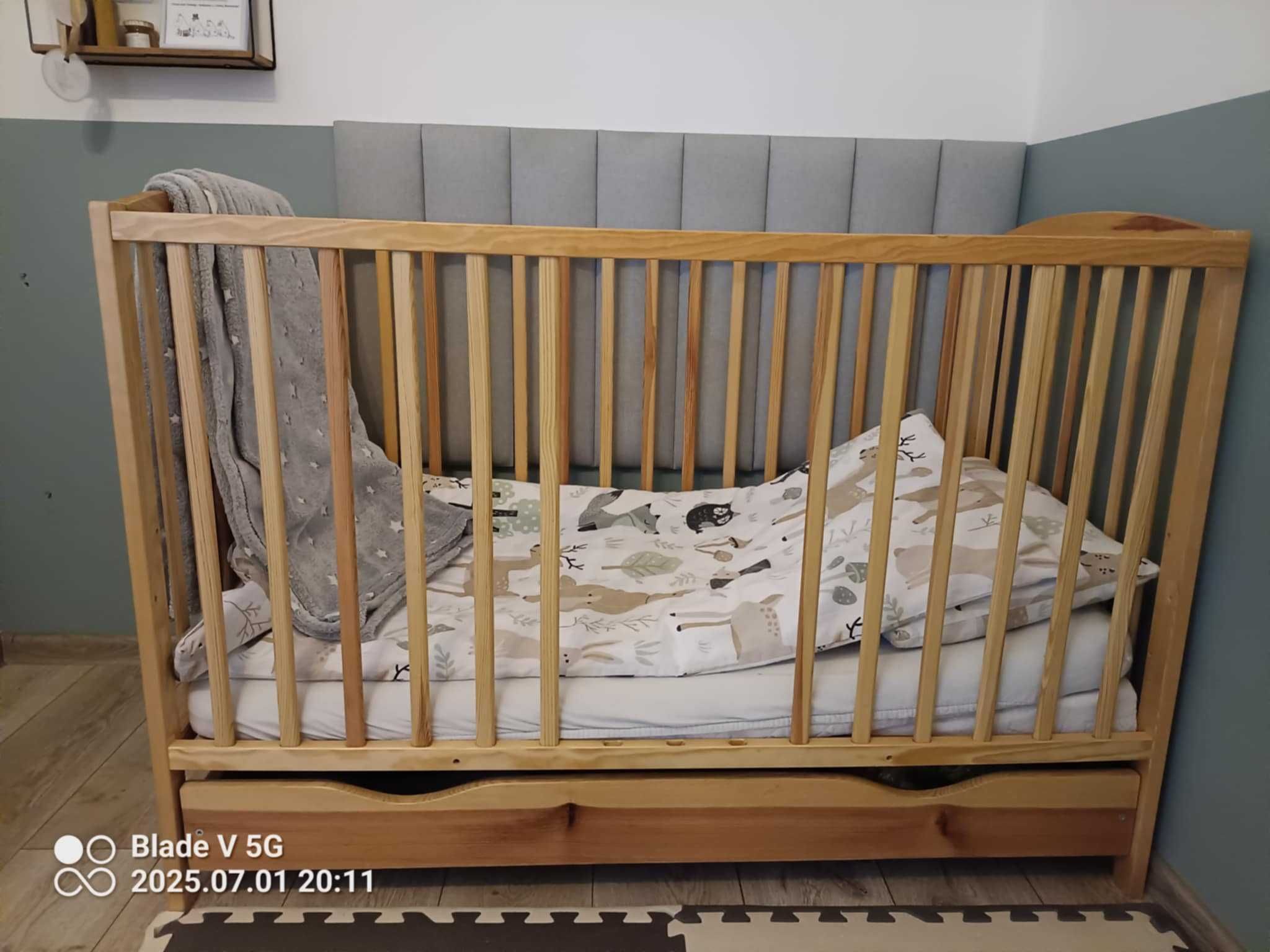 Łóżeczko sosnowe niemowlęce 60x120