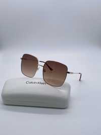 Damskie Duże Okulary przeciwsłoneczne Calvin Klein CK19135S Złote