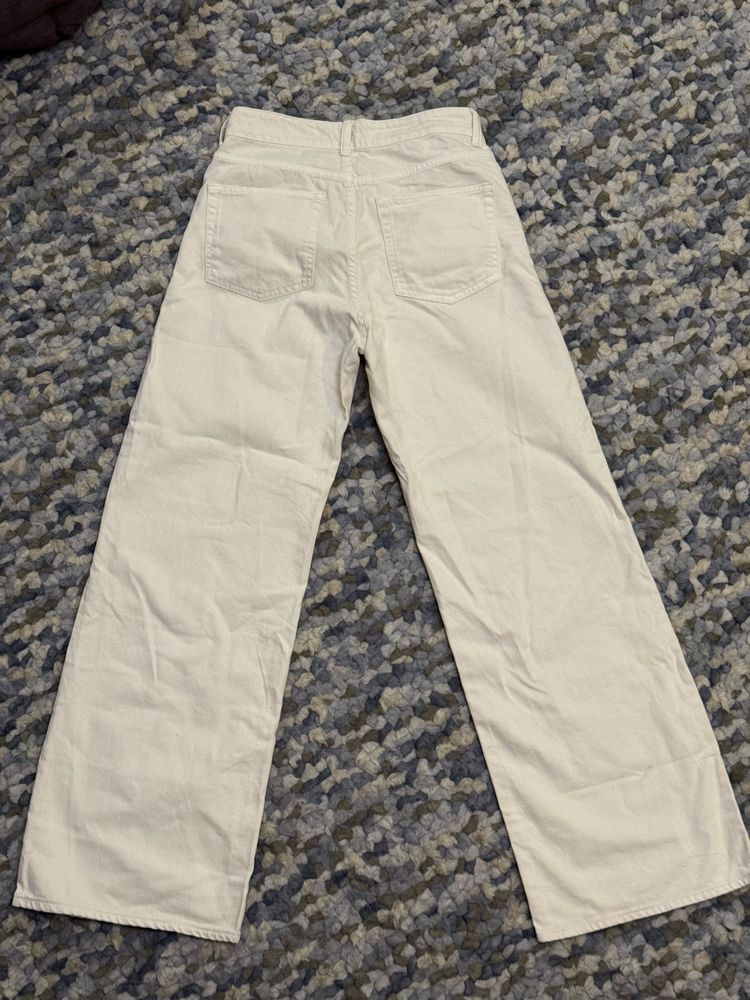 Джинси H&M молочного кольору wide leg