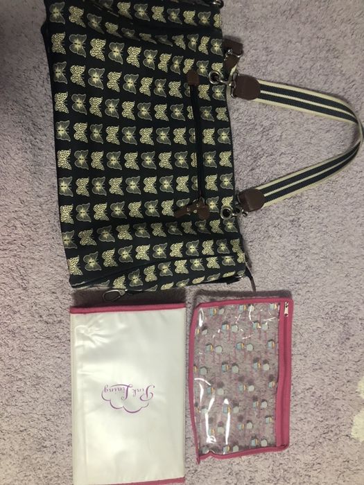 Torba do wózka przewijania dla mamy niemowlaka Pink Lining róż granat