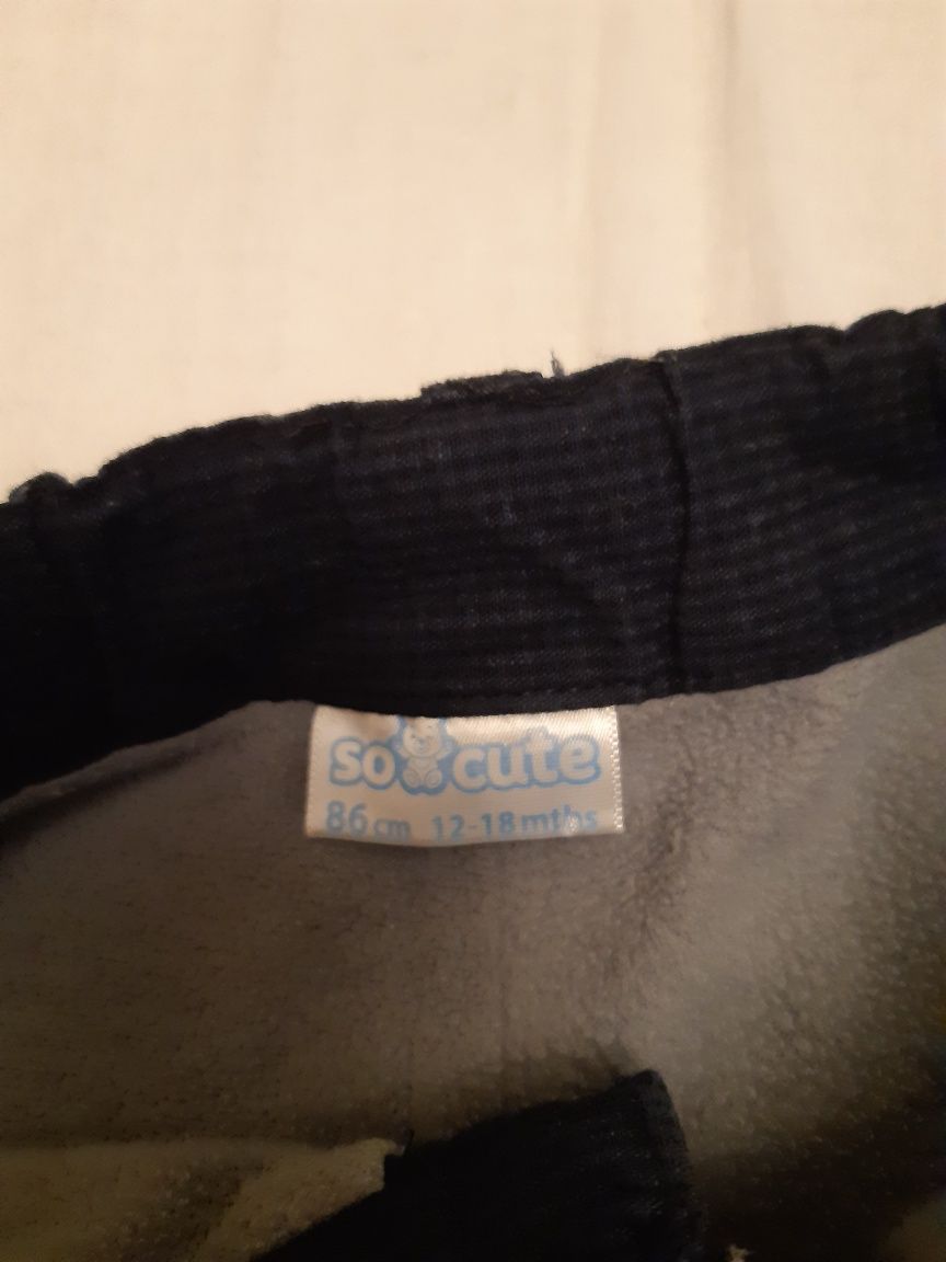 Super spodnie na polarze na 86 cm ciepłe i miłe granat