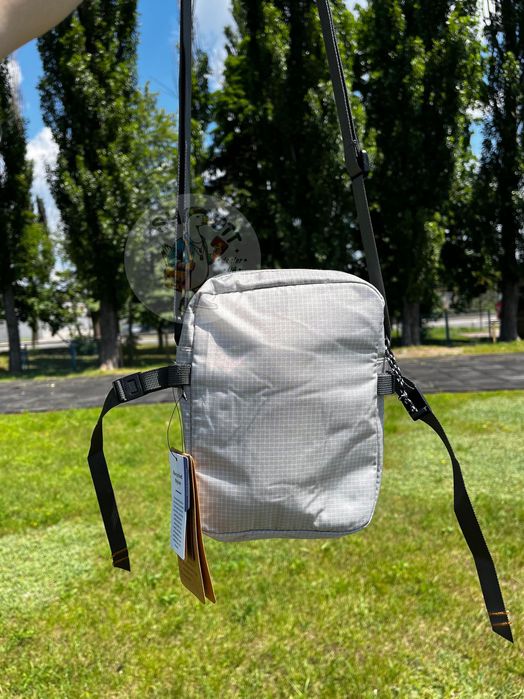 Сумка через плече | месенджер PATAGONIA (квадратна, сіра з патчем)