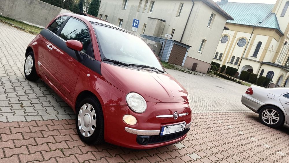 Fiat 500/klima/ pół skóry/ chromy/kamera/cofana /salon Polska