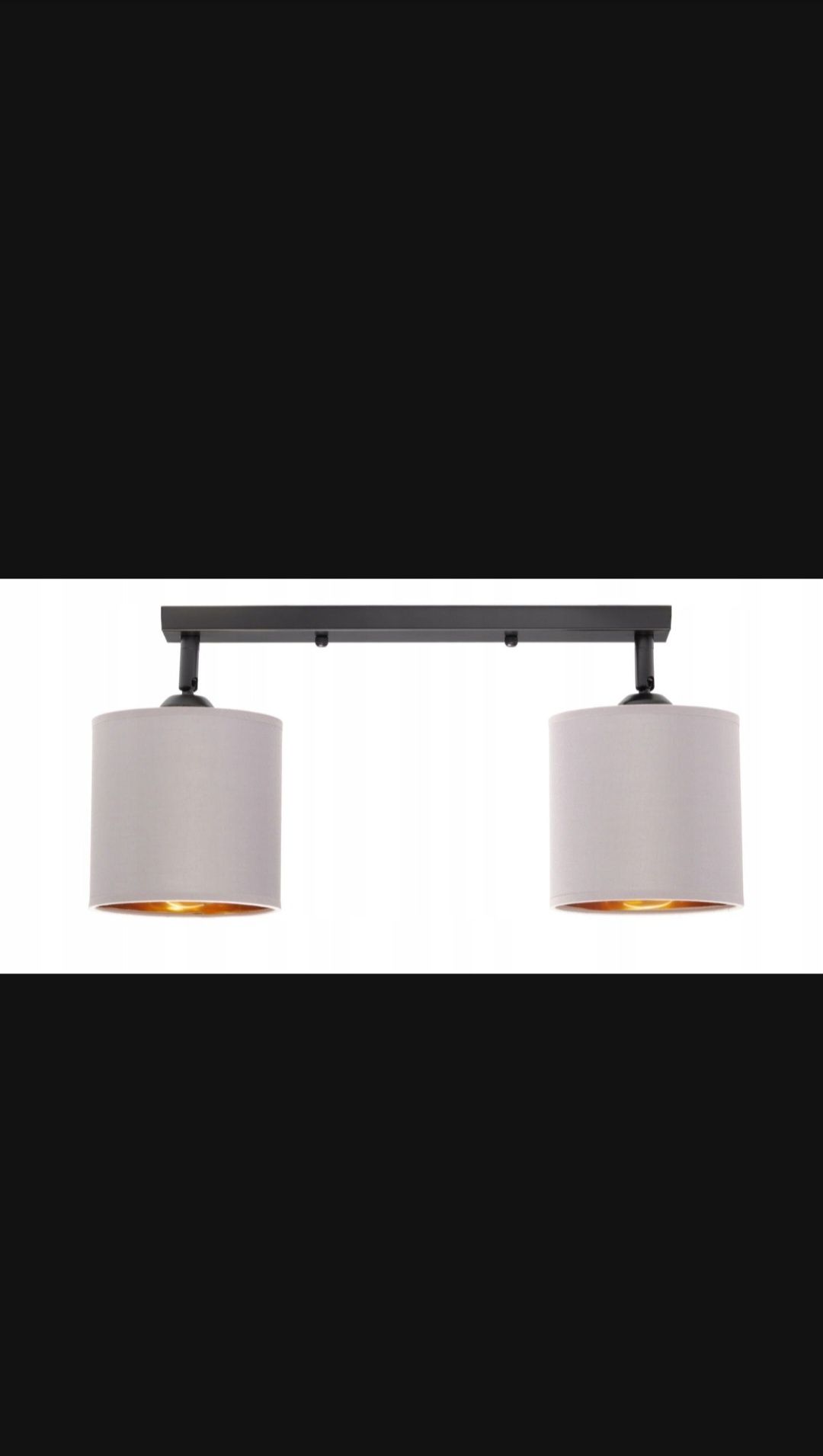 Lampa sufitowa listwa podwójna szara abażur