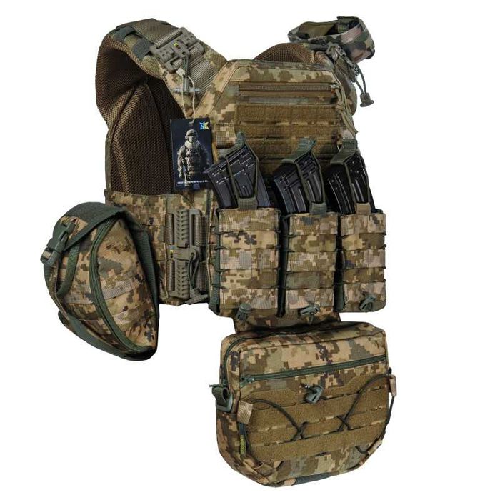 Комплект плитоноска Warmor gen. 3 Max. + плити 6 класу ДСТУ. Піксель.