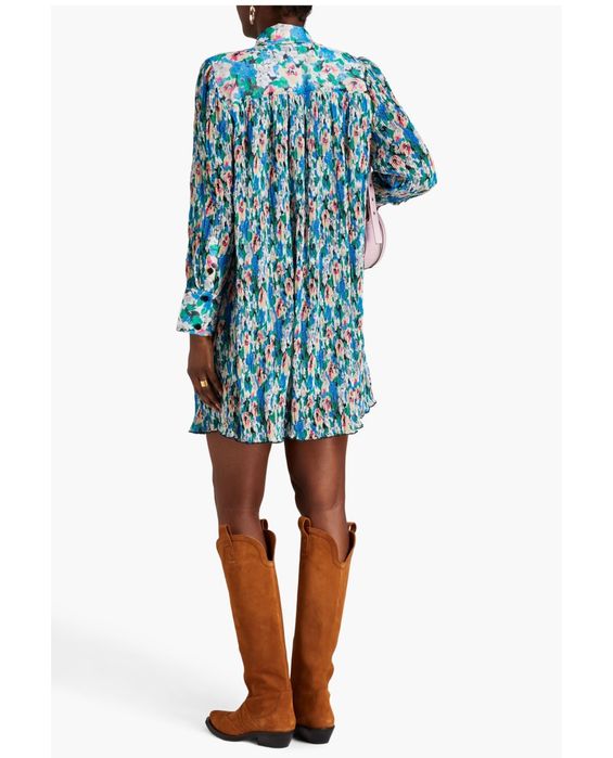 Ganni красивое  платье  оверсайз  плиссе хс/с