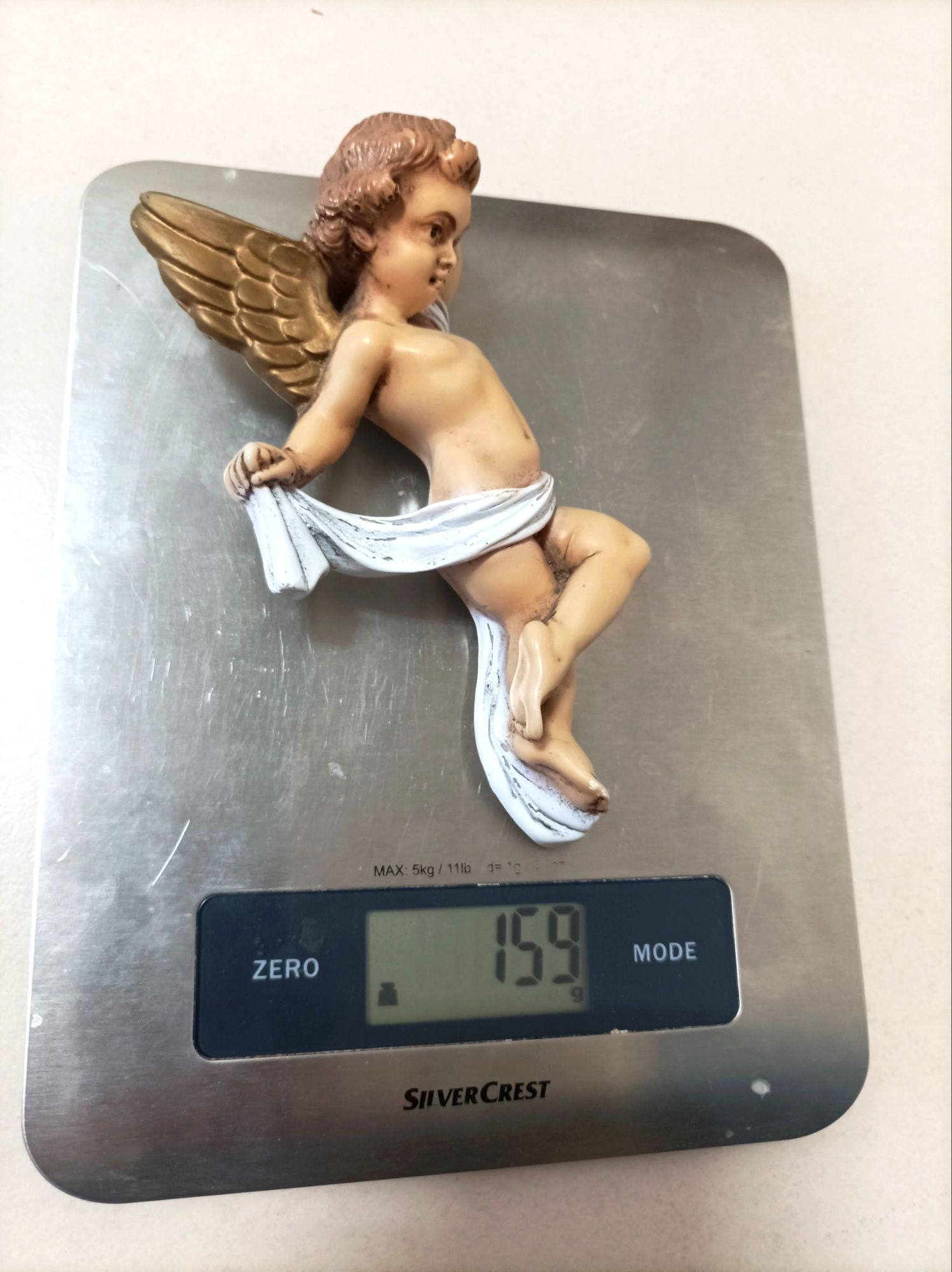 Figura antiga de anjo para pendurar na parede (vintage)