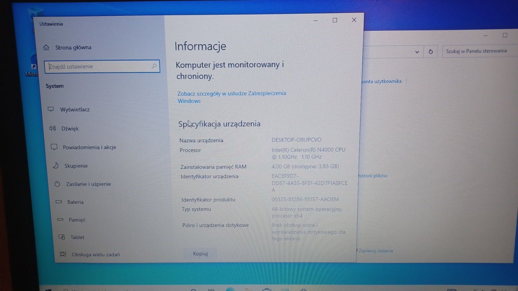 ACER Aspire 3 A315-32-C34B 128 GB SSD + 1 TB HDD Bateria 6 godzin