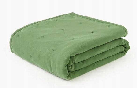 Narzuta z bawełny Lenore zielona 260 x 260 cm 100% bawełna