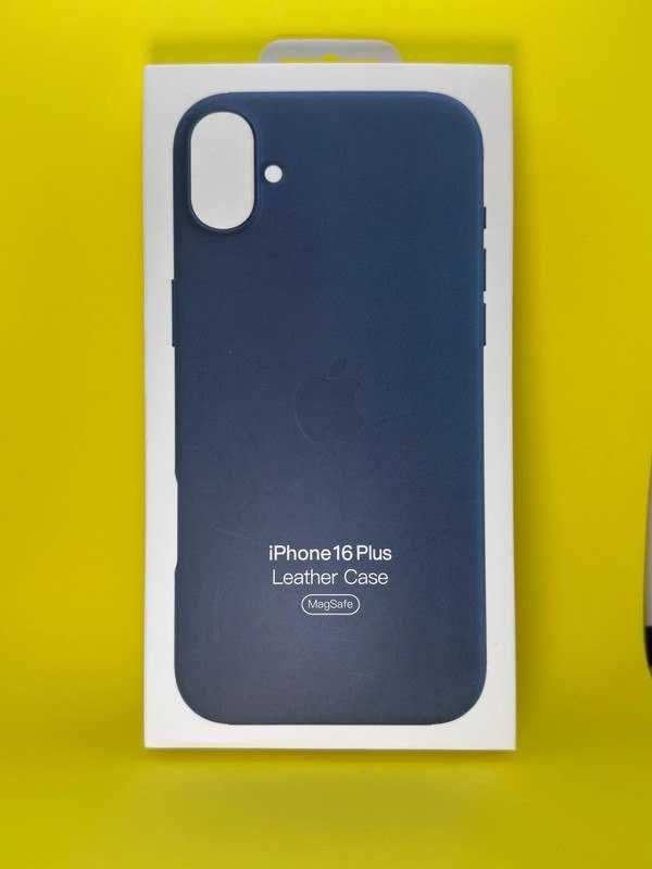 Capa Leather Azul para iPhone 16 Plus - Nova e Embalada