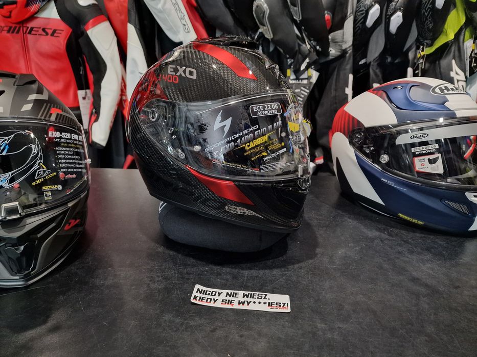 MotoSzafa Kask SCORPION EXO-1400 EVO II CARBON air plattet !gratisy!