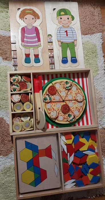 Zestaw 5 zabawek układanki edukacyjne