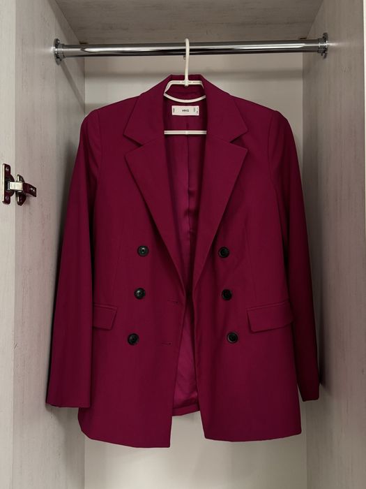 Піджак жіночий фуксія mango xs-s оверсайз