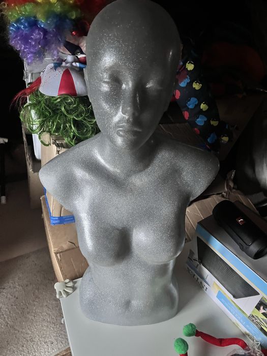 Manekin sklepowy srebrny brokat tors krawieckie manekiny kobieta