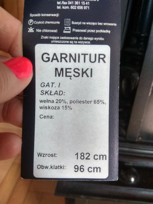 Garnitur męski nowy