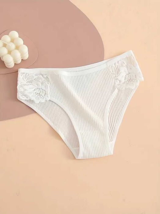 Трусики слип в рубчик, хлопок, размер L