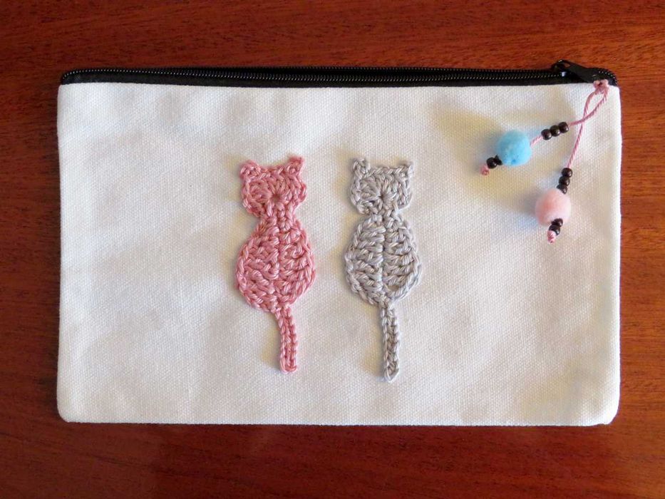 Bolsa multiuso com gatos feitos à mão