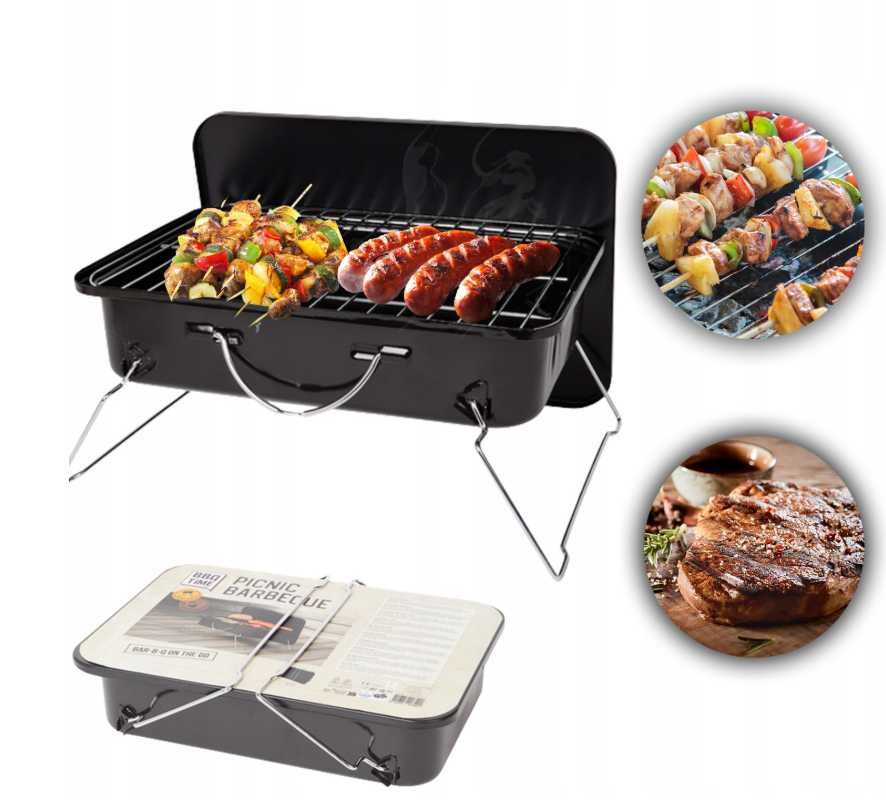 Grill węglowy Wielokrotnego Użytku BBQ Time 35 x 25 cm