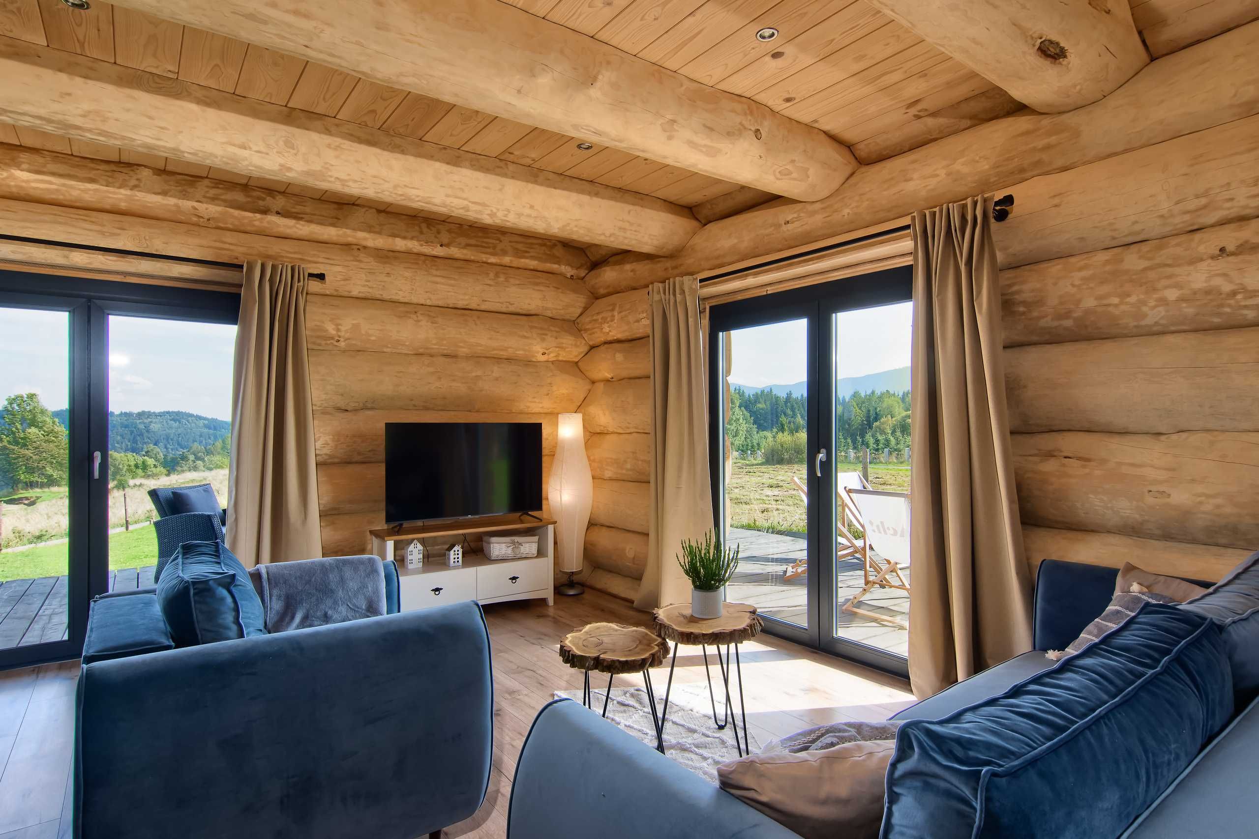 Domek w górach dom drewniany z bali SAUNA weekend noclegi ZAWOJA góry