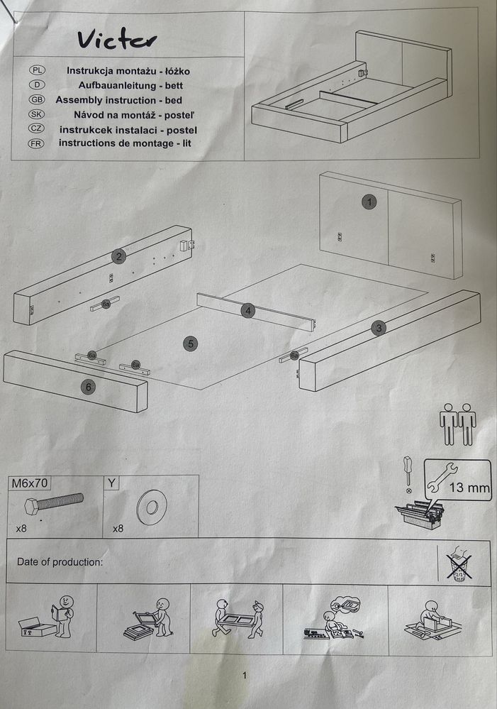 Łóżko materac tapicerowane boucle 140x200 ze stelażem i pojemnikiem