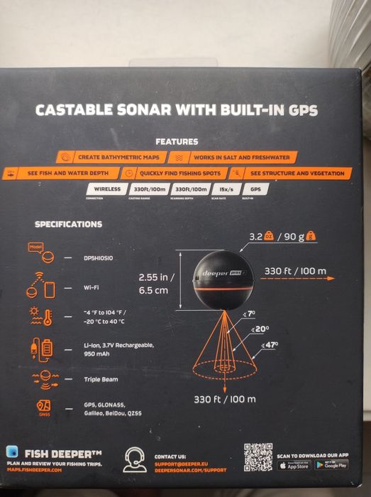 Echosonda deeper pro +2 sonar wifi