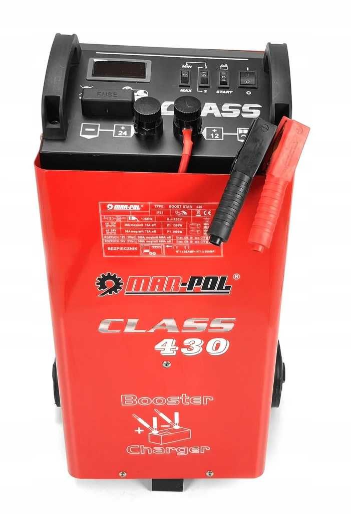 Prostownik z rozruchem LCD 12/24V 40-400Ah CLASS430 Mar-Pol NOWY