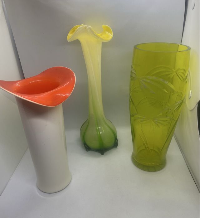 Ваза, цветное стекло, винтаж Европа