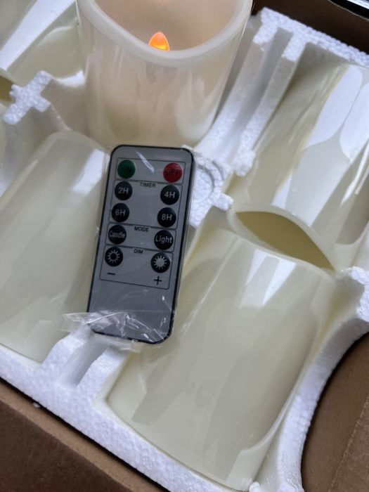 Набір безполумяних свічок з воску на батарейках, 6 шт