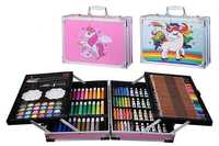 Детский Набор для рисования 145 предметов в чемодане Розовый или Синий