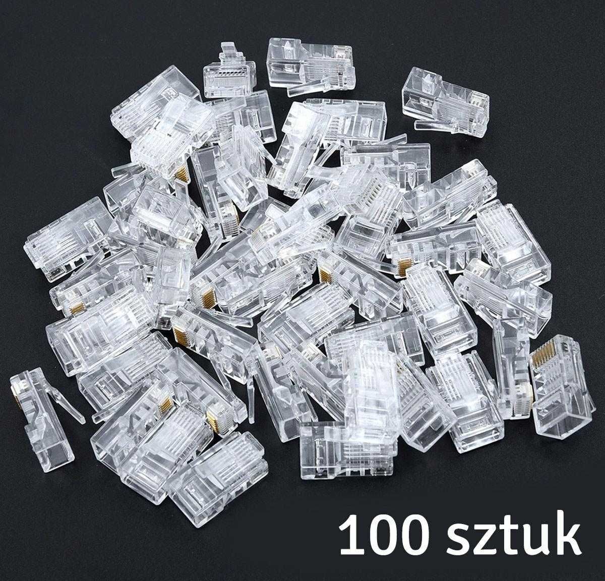 NEW! Złącza wtyki końcówki RJ45 8P8C RJ-45 sieciowe LAN UTP STP 100szt