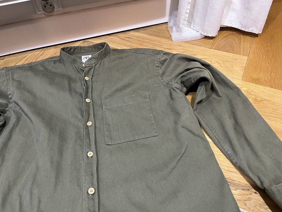 Koszula na stójce elegancka design ZARA regular rozm. L