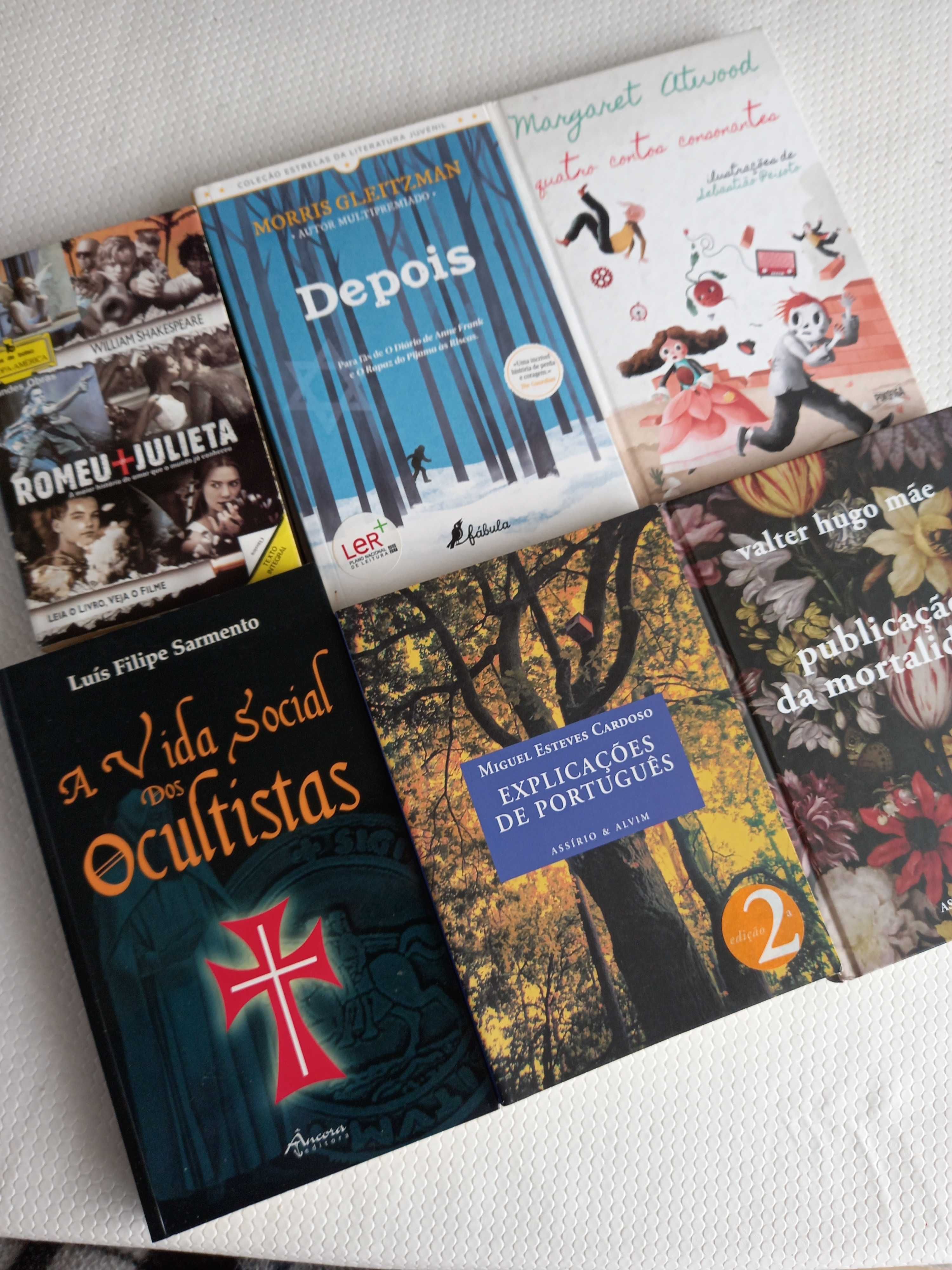 Livros e revistas variados.