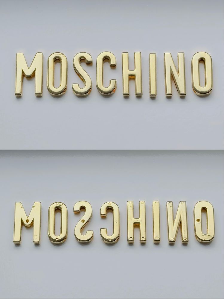 Металеві букви для ременя MOSCHINO золотистого кольору