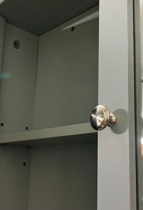 Szafka łazienkowa półka szara z lustrem lustrami mebel łazienka szary