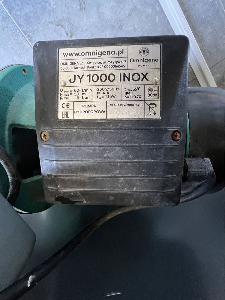 Zestaw hydroforowy Omnigena 24L hydrofor JY1000 INOX