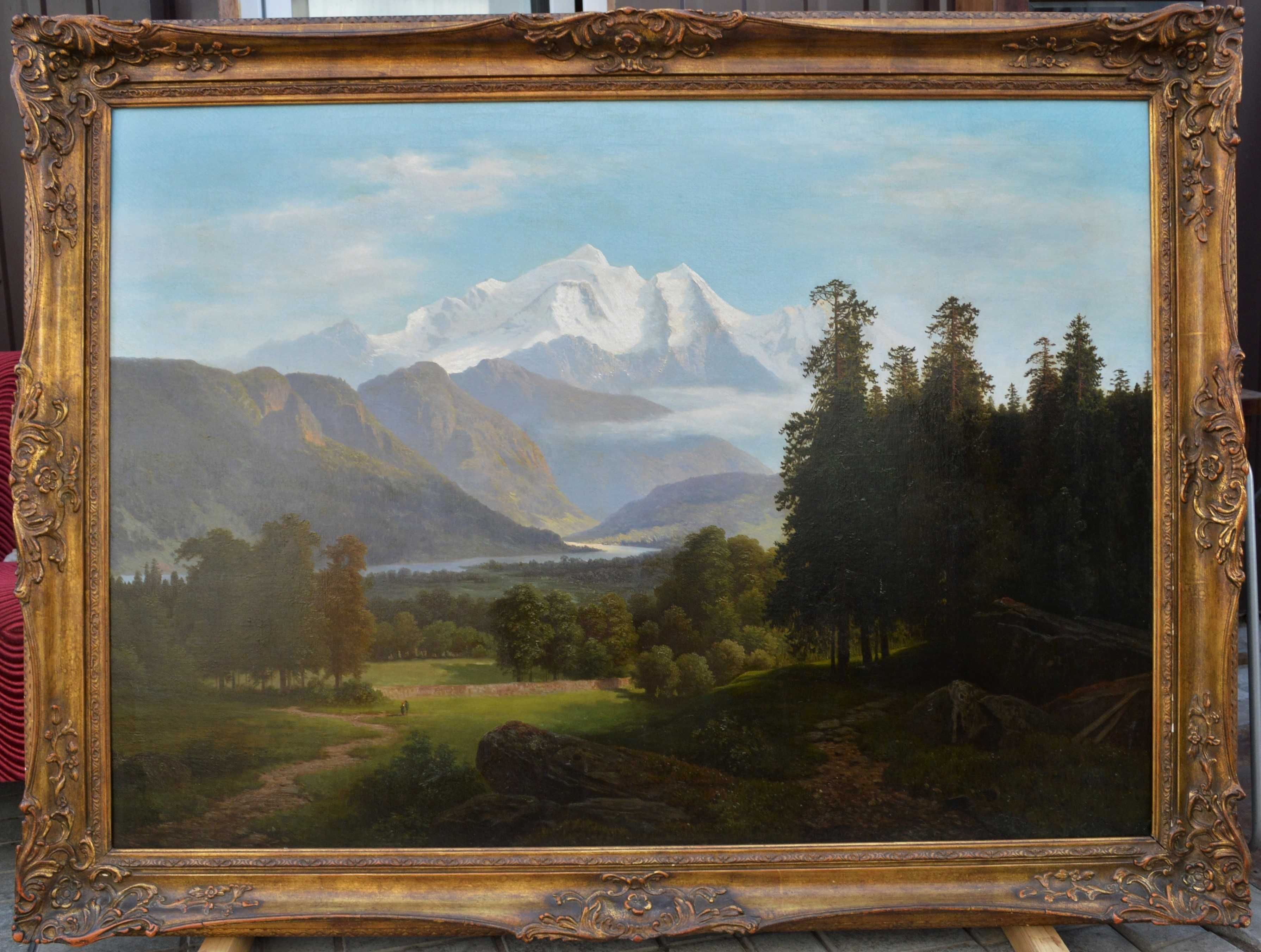 Paul WEBER (1823-1916) "Пейзаж" Холст, масло. Размер  98x136 см..