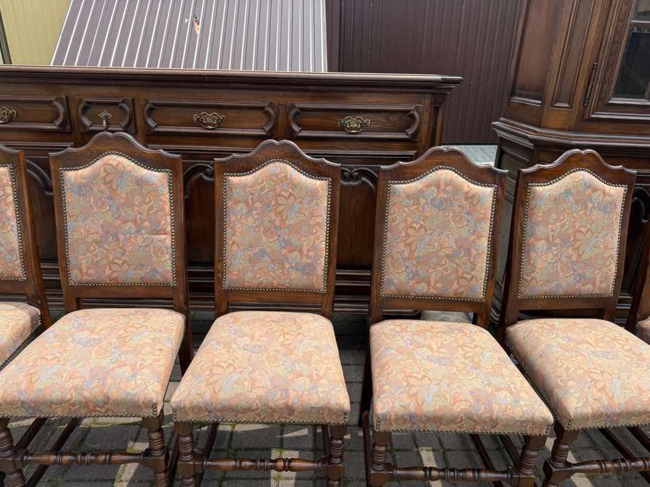 Zestaw mebli-komoda witryna stół krzesła w całości dębowe