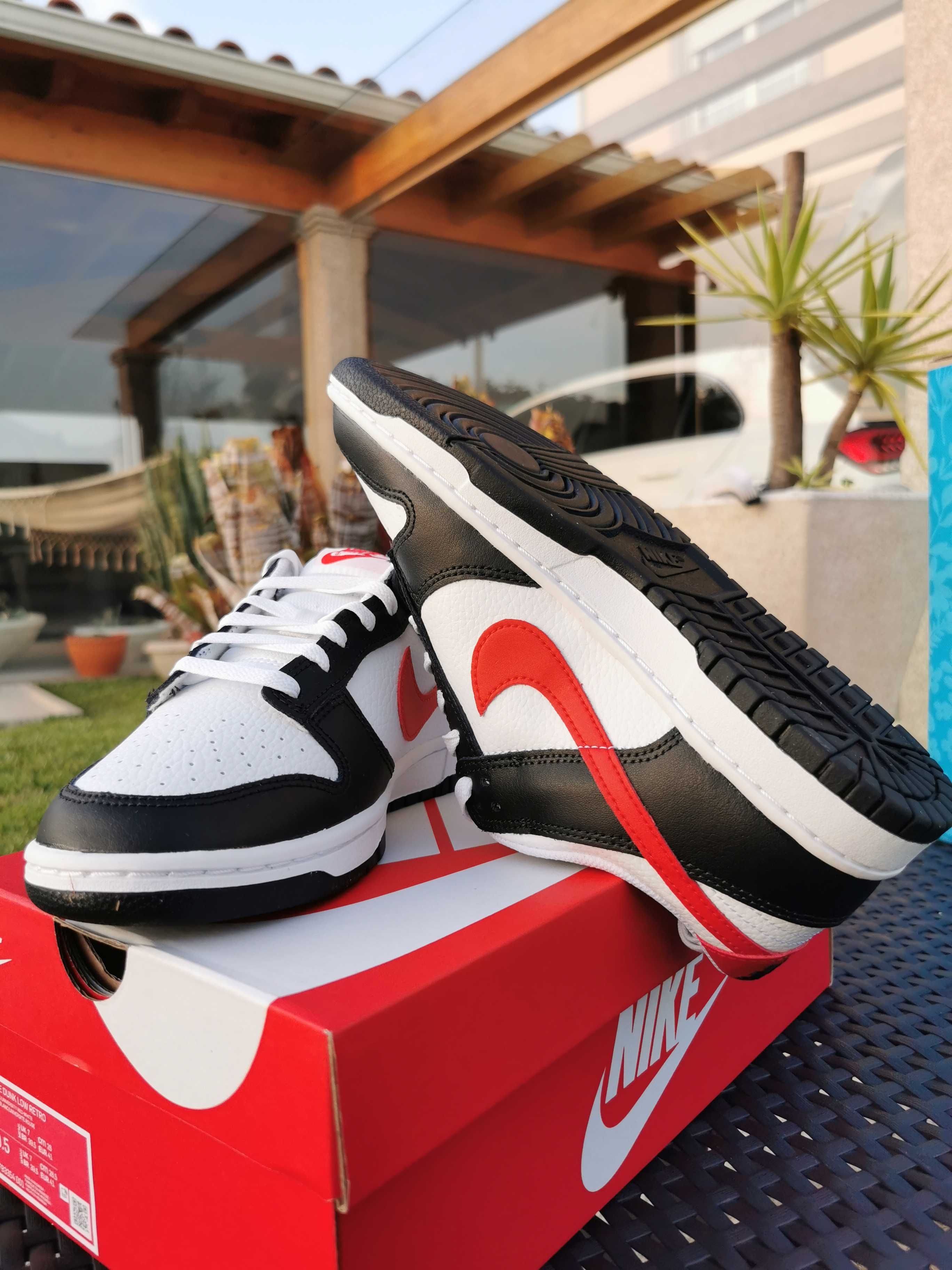 Nike Dunk Low Retro Red Swoosh Panda 41