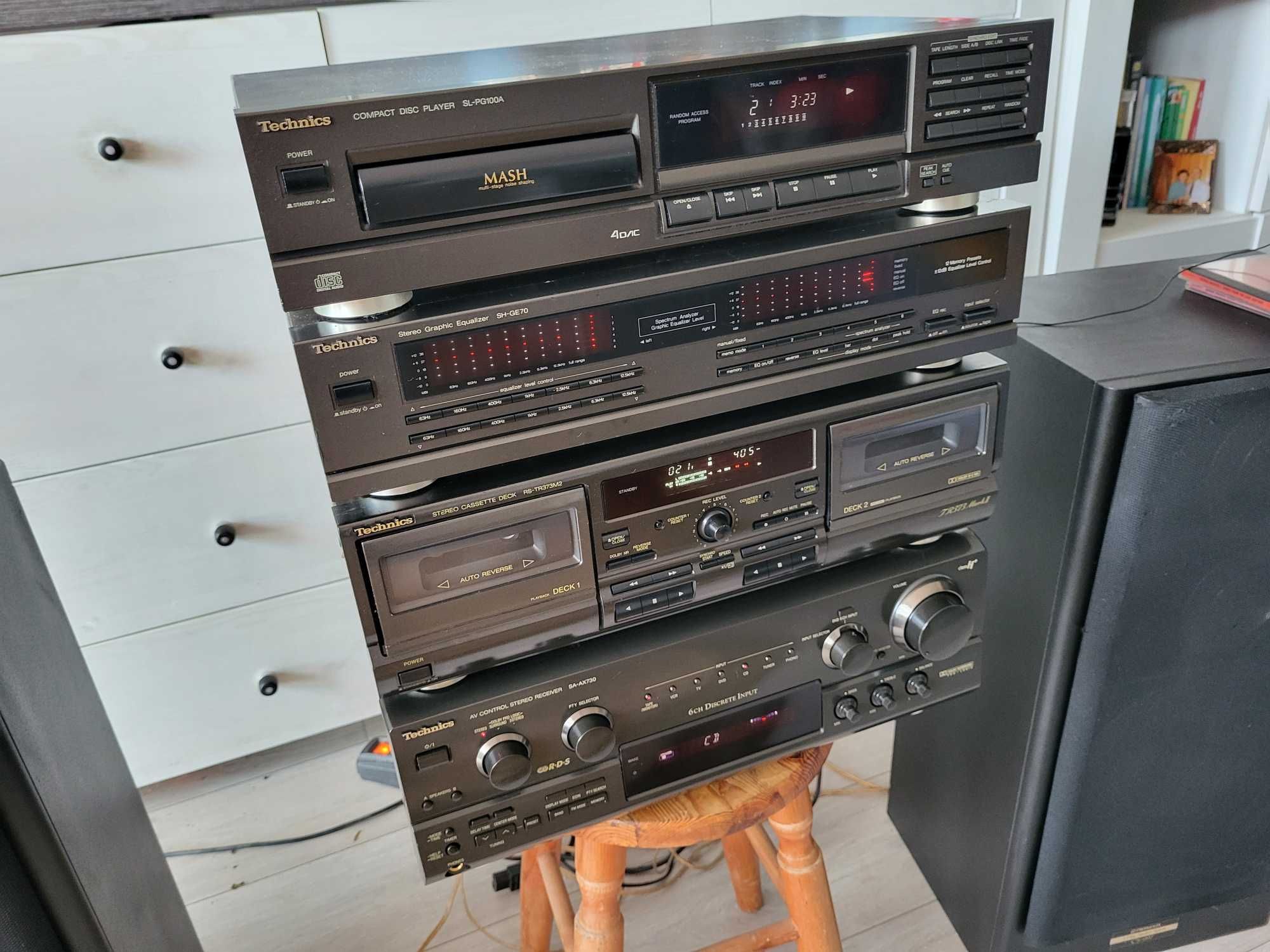 Wieża Technics korektor SH-GE70 Deck RS-TR 373 CD SL-PG100  SA-AX730