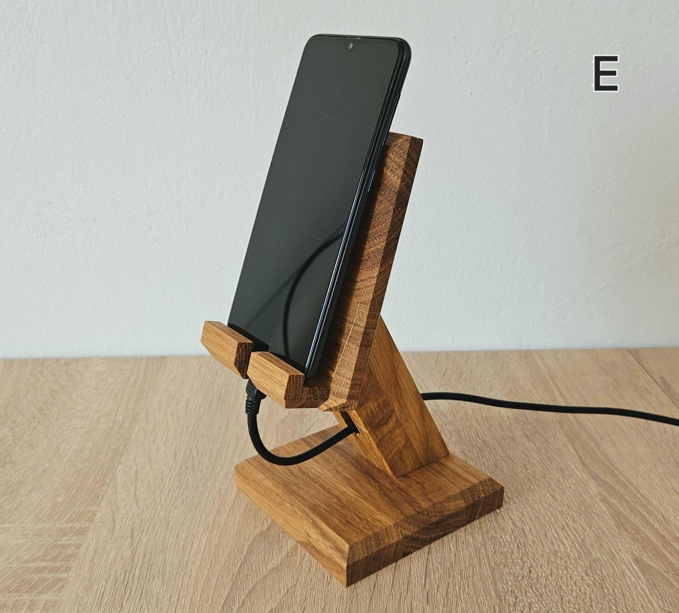 Stojak podstawka na telefon tablet z drewna dębowa solidna Olej v1.8 E