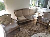 Zestaw Sofa + 2 fotele chippendale