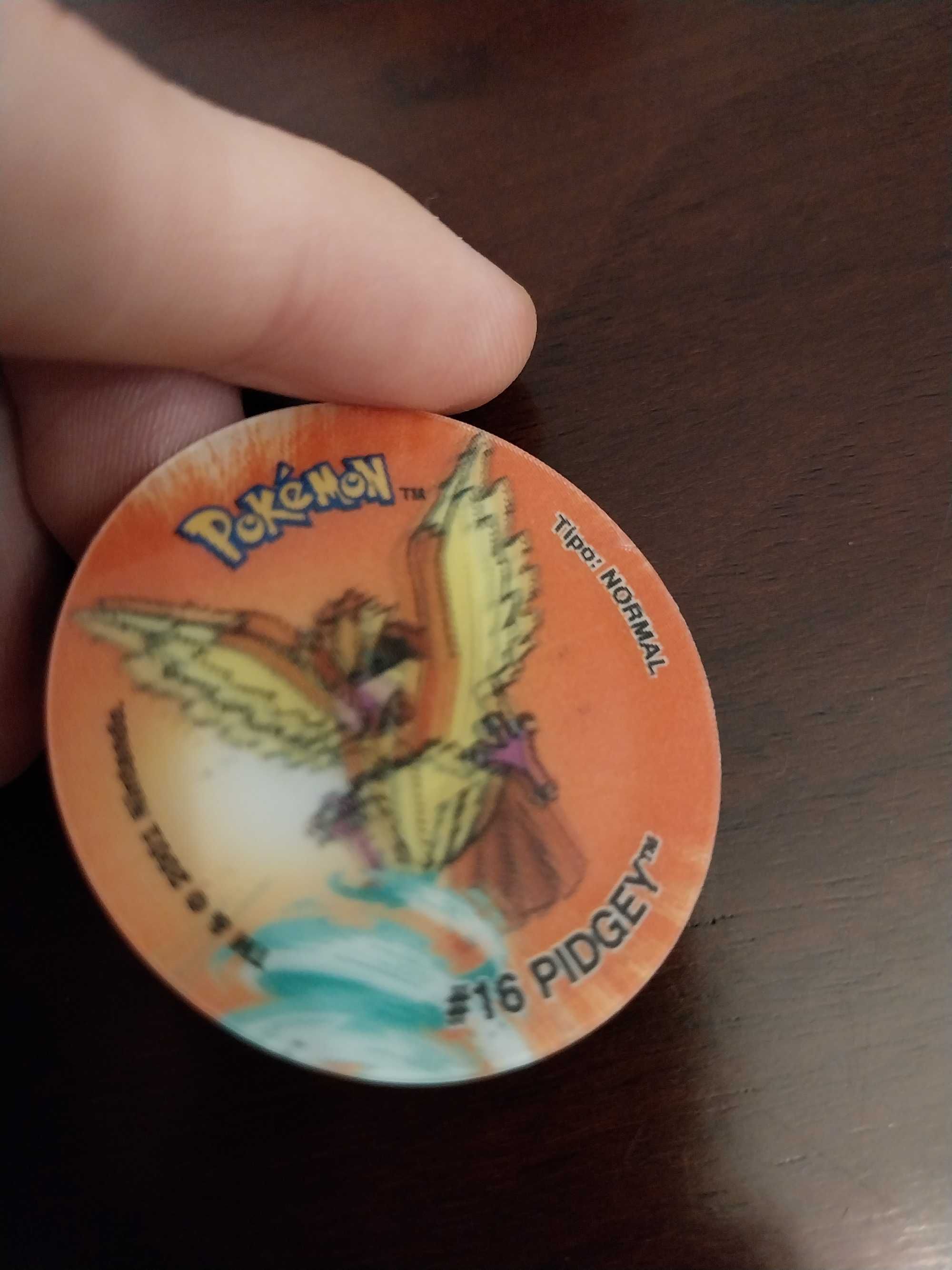 Pidgey 16, Holo, Tazos Pokémon Attack 2, edição limitada, raro