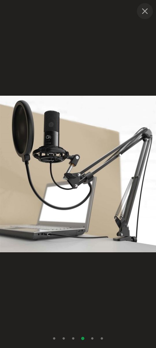 Конденсаторний USB мікрофон Fifine T669 з павуком, поп фільтром та