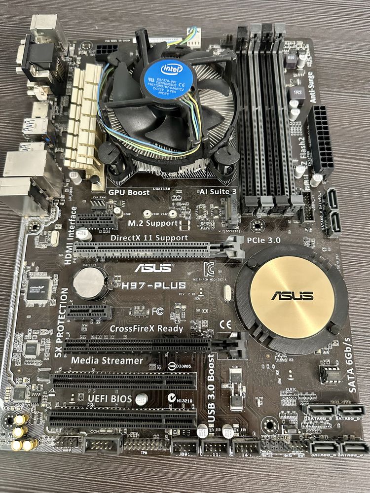 Материнка Asus H97-Plus с процессором Intel Core i5 4690k