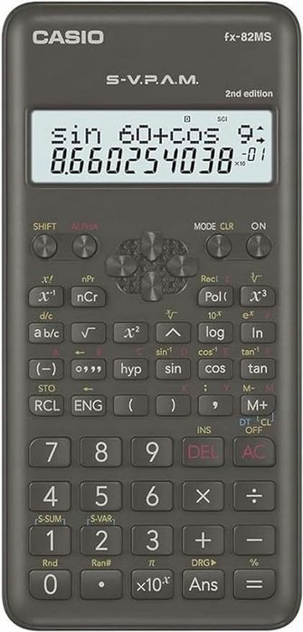 kalkulator naukowy casio fx-82 zasilanie bateryjne wyświetlacz lcd