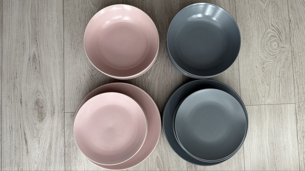 Zastawa stołowa szara FÄRGKLAR IKEA