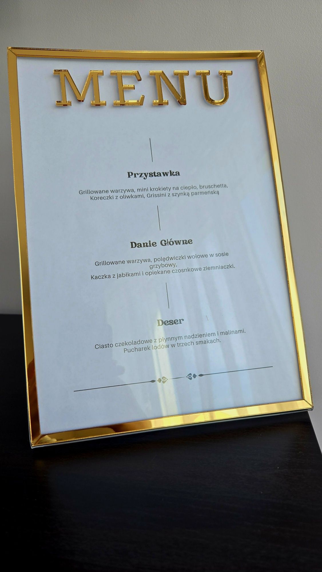 Menu tabliczka reklamowa