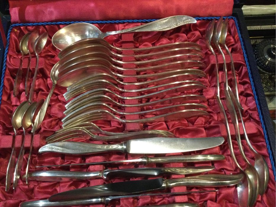 Sztućce,Hefra,plater,posrebrzane komplet,35 szt.wzór amerykański,okazy