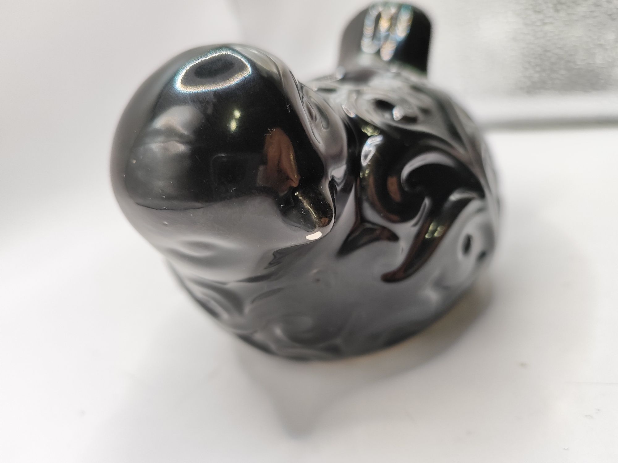 Świecznik czarny gołąb porcelana ptak Rosa Ljung piękny
